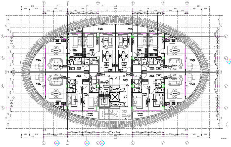 2 BHK And 1 BHK Apartment With Furniture Layout Plan Drawing DWG File