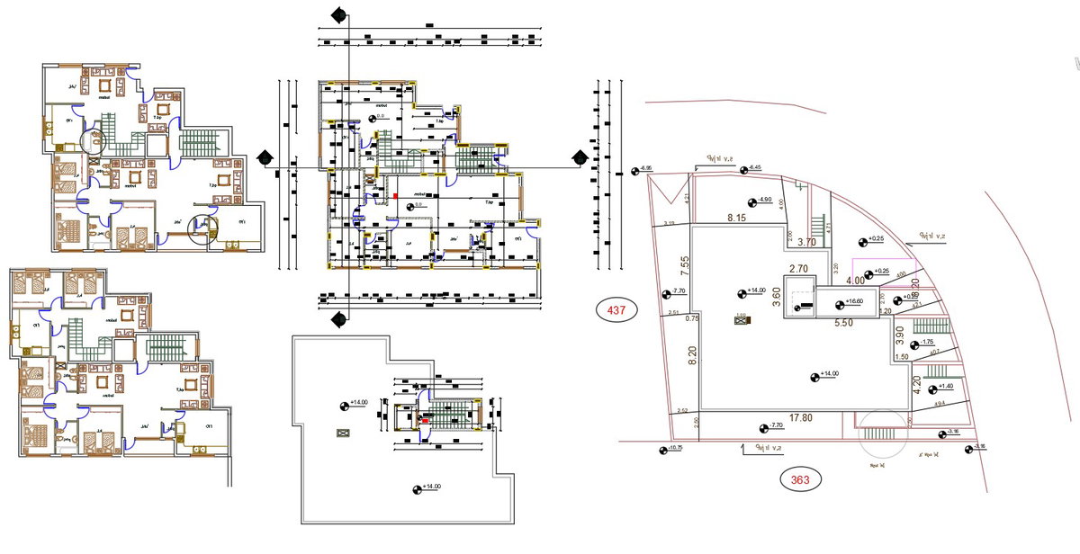 2 BHK And 3 BHK Apartment Furniture Layout Plan