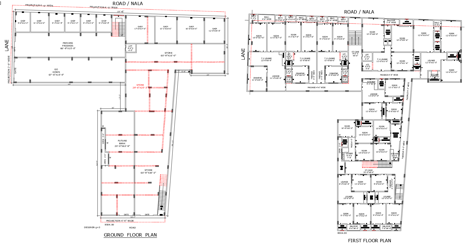 2 BHK Apartment Architecture Floor Plan–AutoCAD DWG File with Beam Details