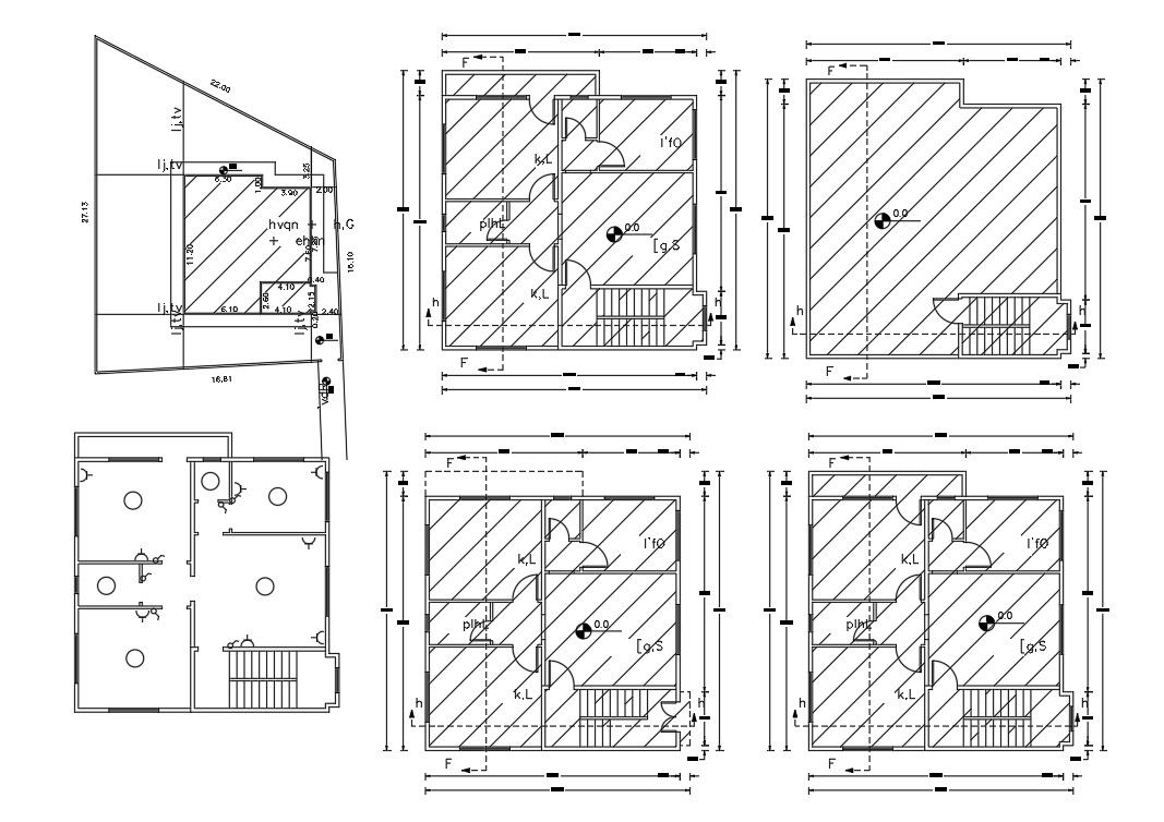 2 BHK Apartment House Floor Plan Design DWG File