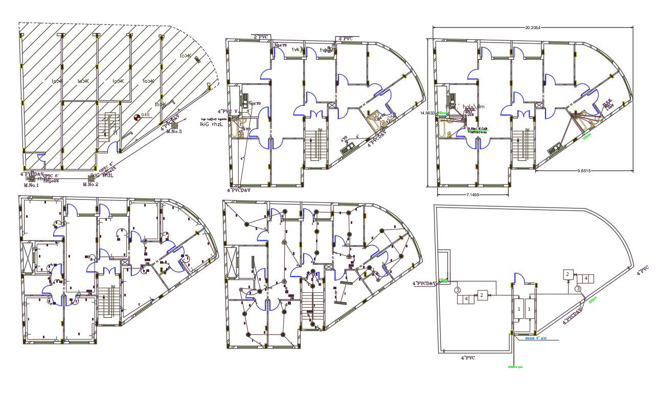 2 BHK Apartment With Shop Floor Plan Design DWG File