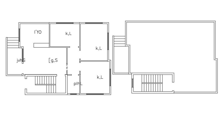 2 BHK Double Storey House Building AutoCAD File