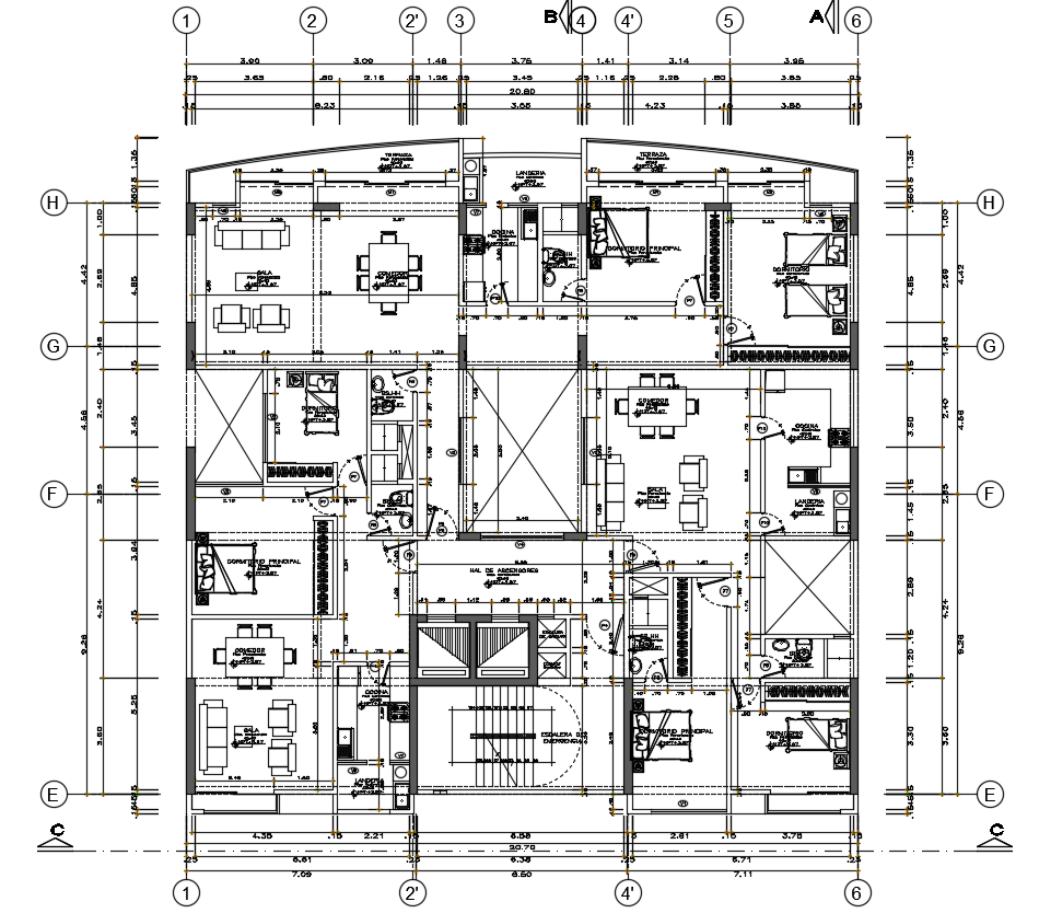 2 BHK House Apartment Layout Plan Download AutoCAD File