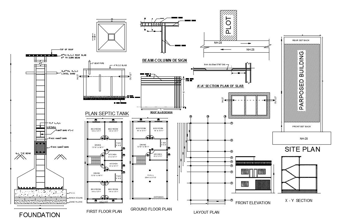 2 BHK House Plan With Septic Tank Design