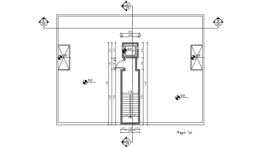 2 BHK House Terrace Plan Layout DWG File Download