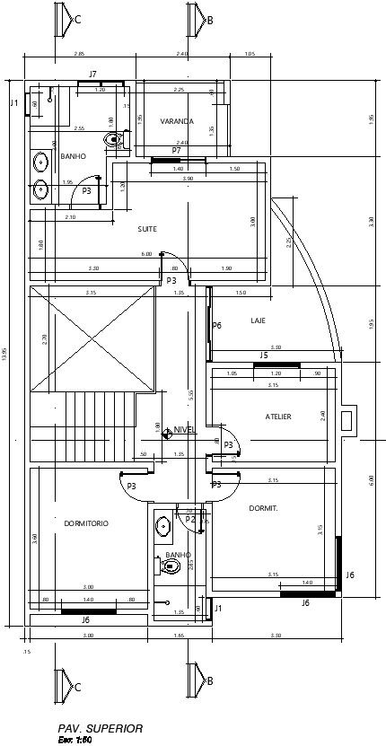 2BHK House plan with details 