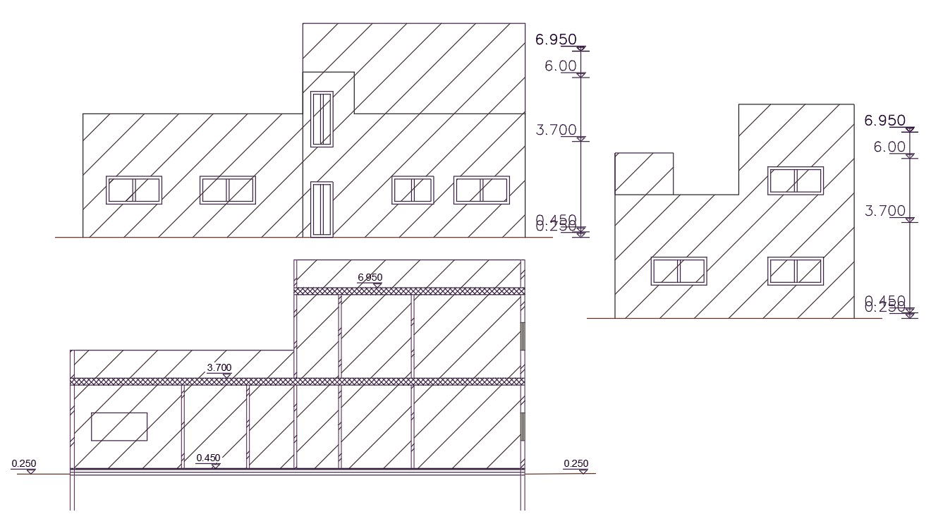 2 BHK Joint House Building Design DWG File