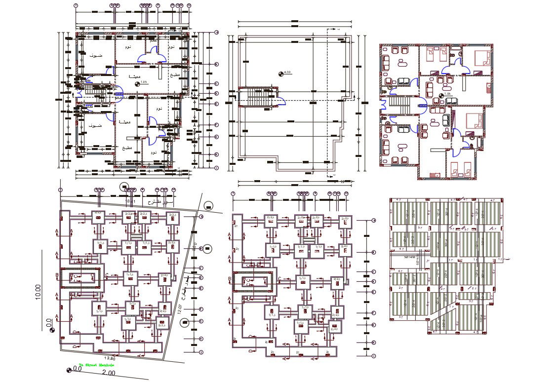 2 BHK Joint House Plan Design DWG File