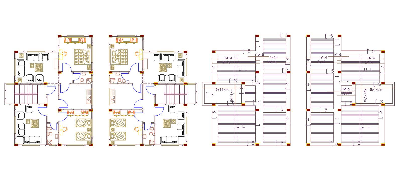 2 BHK Joint House With Slab Bar Structure Design