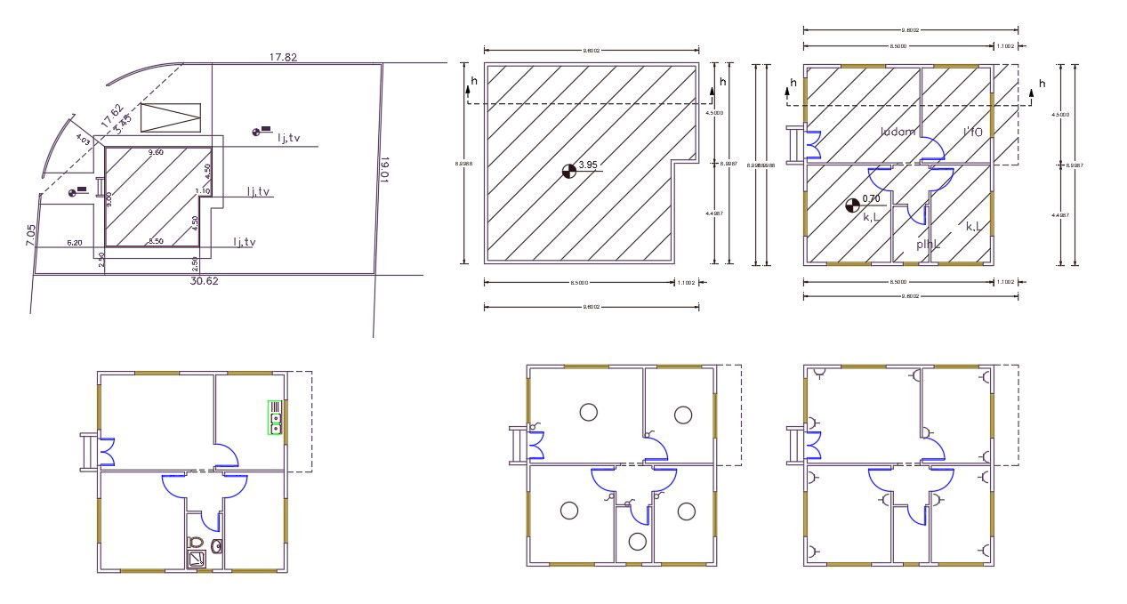 2 BHK Small House Plan AutoCAD File