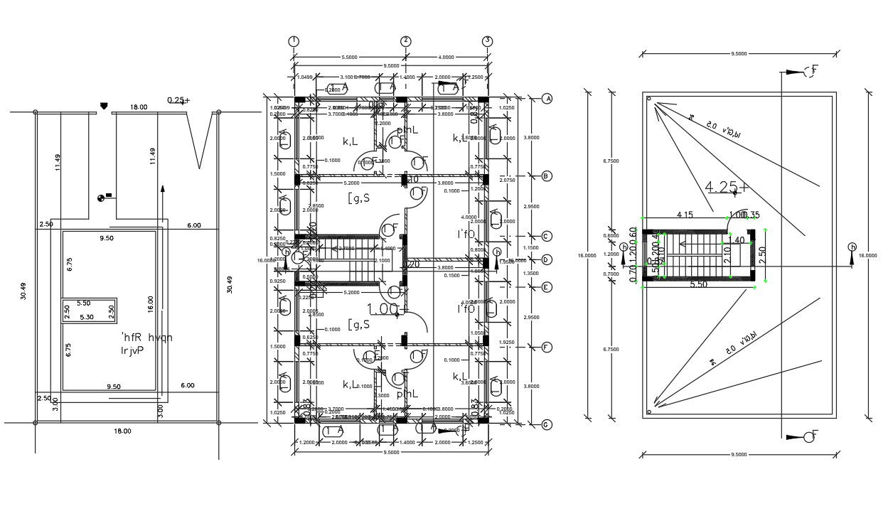2 BHK Typical Apartment Floor Plan With Master Drawing