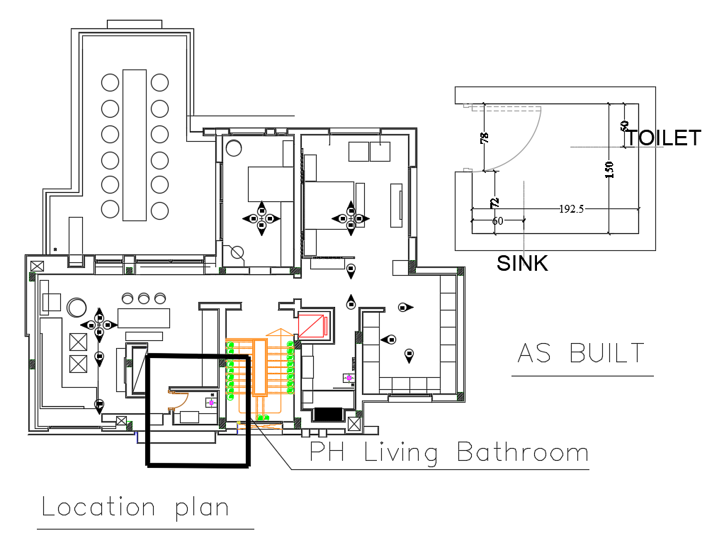 2 Bedroom House Layout Plan AutoCAD Drawing DWG File