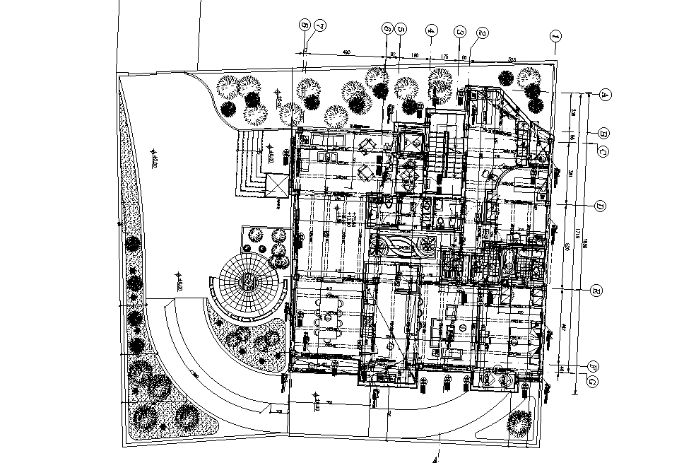 2 Bedrooms House Plan With Garden Detail DWG File