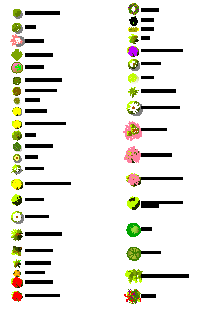 2D  block of Tree blocks with color design drawing 