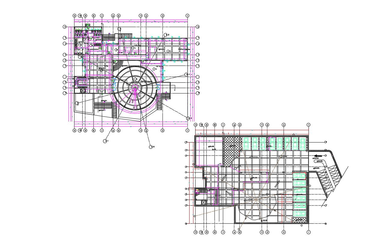 2D CAD Commercial Building Plans And Working Drawing AutoCAD File