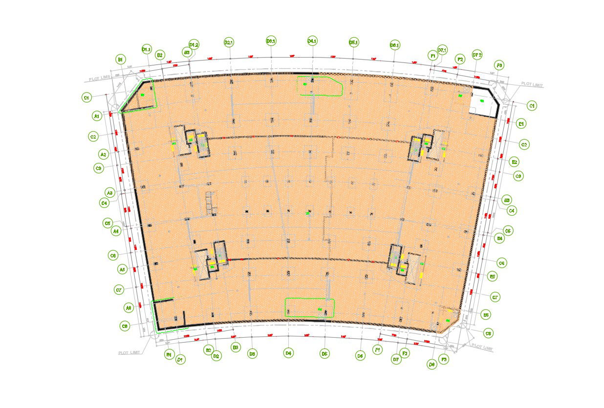 2D CAD Drawing Column Layout Plan AutoCAD FIle