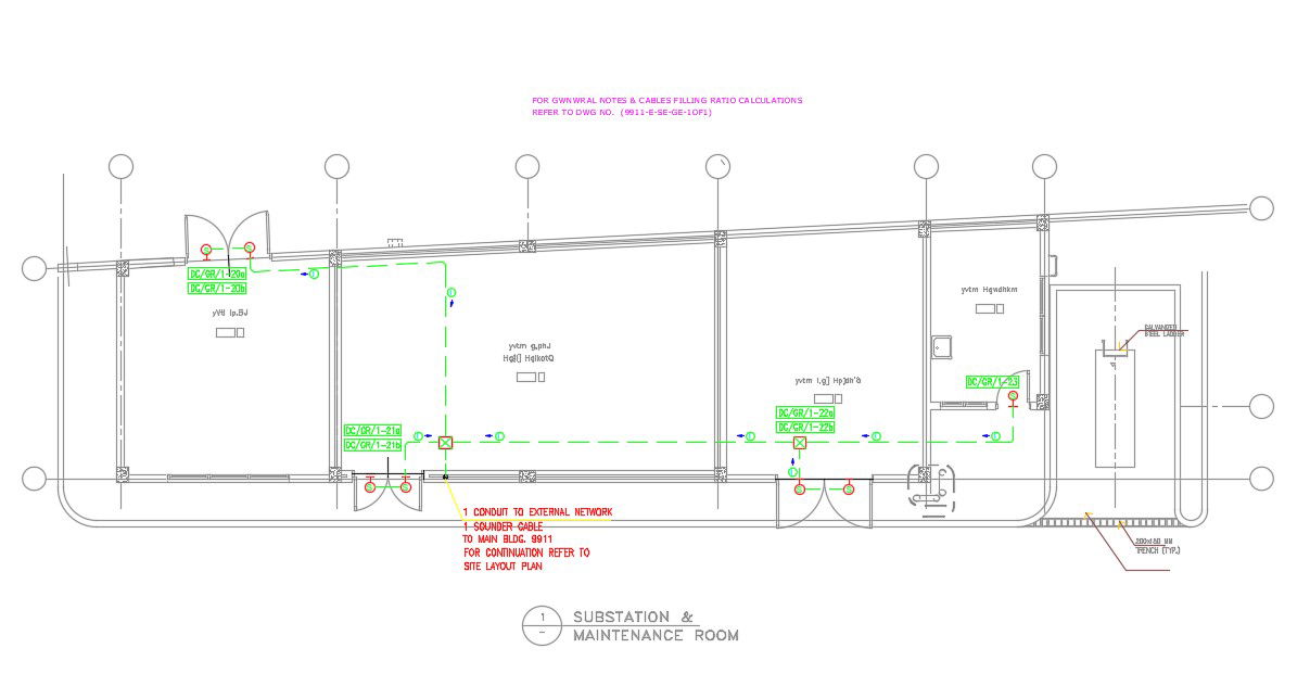 2D CAD Drawing Control Room In Substation AutoCAD File