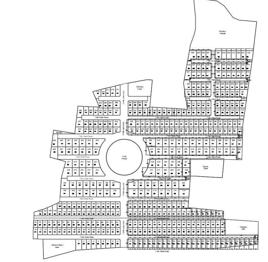 2D CAD Drawing Master Plan Of Plot layout design AutoCAD File