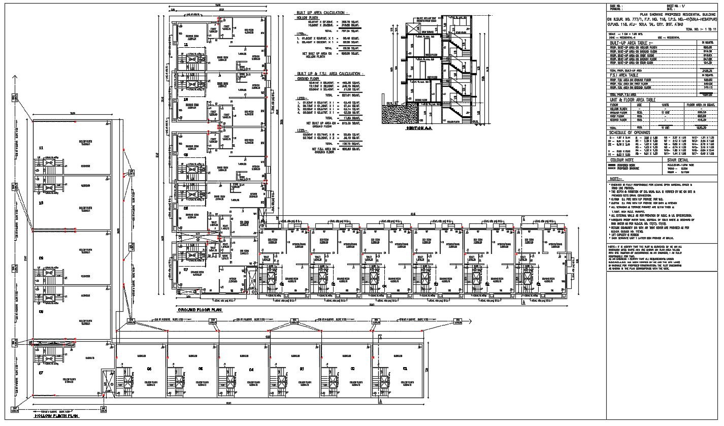 2D CAD Drawing Of Residential Building Submission Plan AutoCAD File