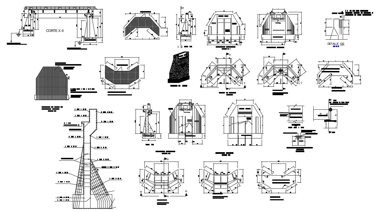 2D CAD Drawing RCC Foundation Design With Structure Bars AutoCAD File
