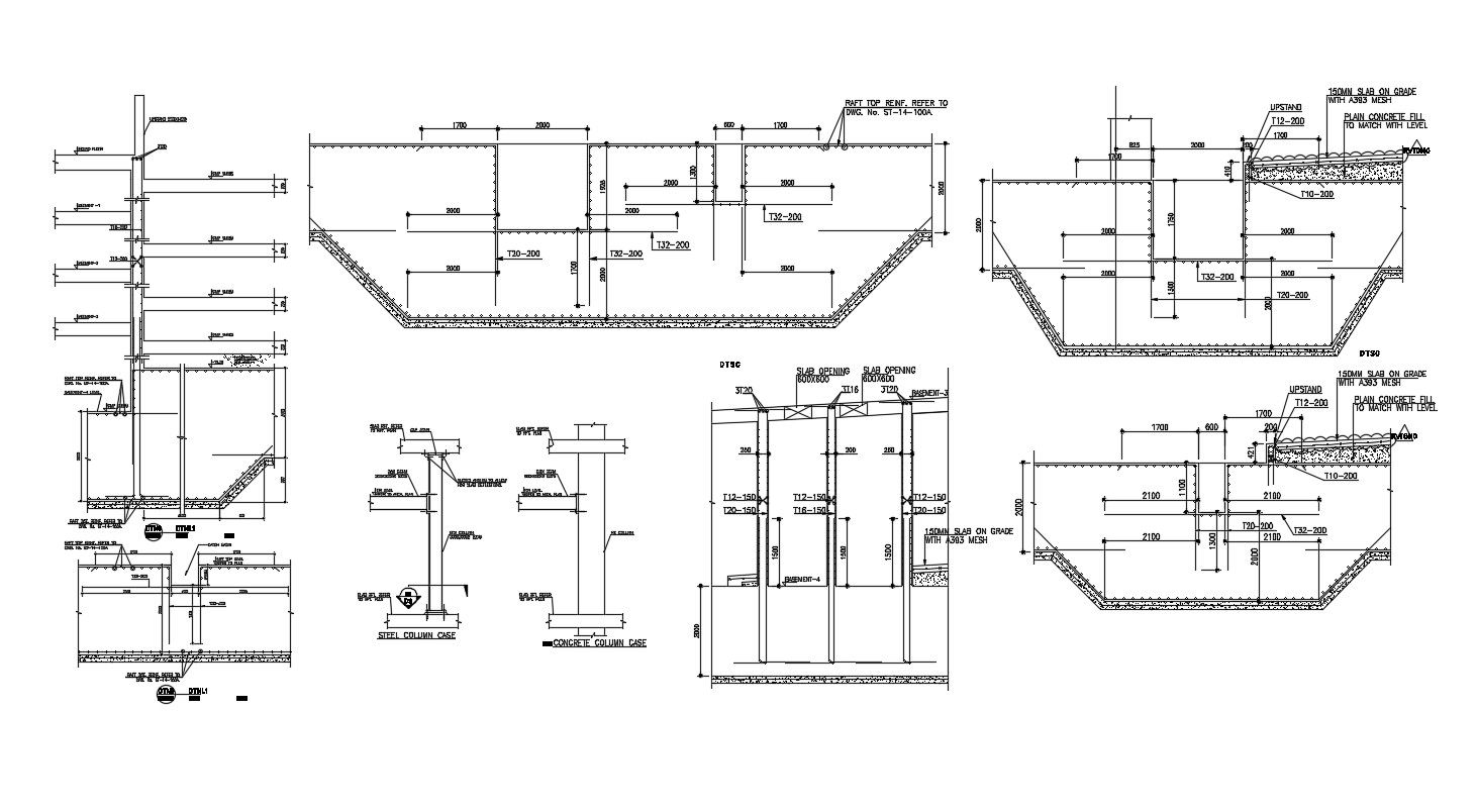 2D CAD Drawing Slab And Beam Reinforcement Design DWG File