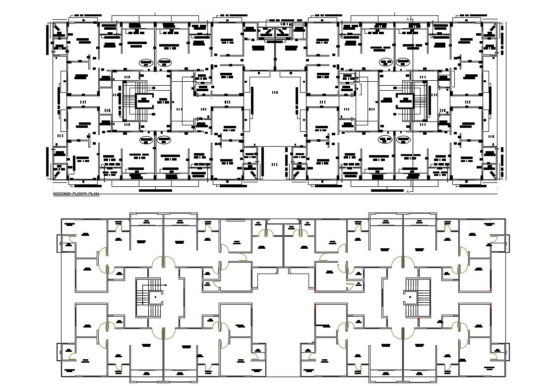 2D CAD Drawing Two And Three BHK Apartment Design AutoCAD File 