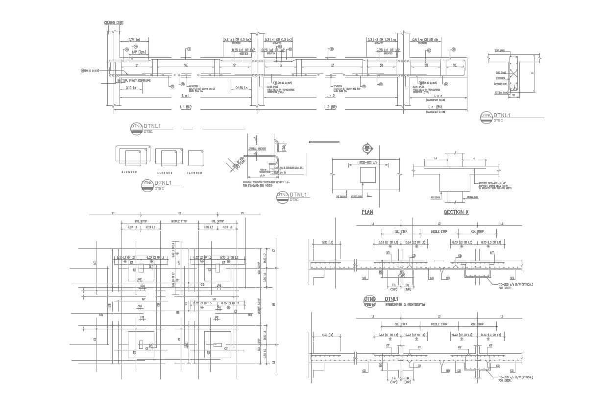 2D CAD File Column Footing Drawing AutoCAD Format