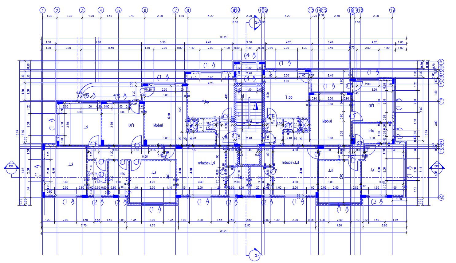 Working Drawing Apartment Building 2D DWG File 