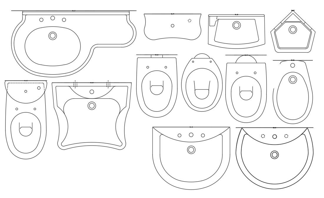2D CAD Plan Of Commode And Basin Drawing AutoCAD File