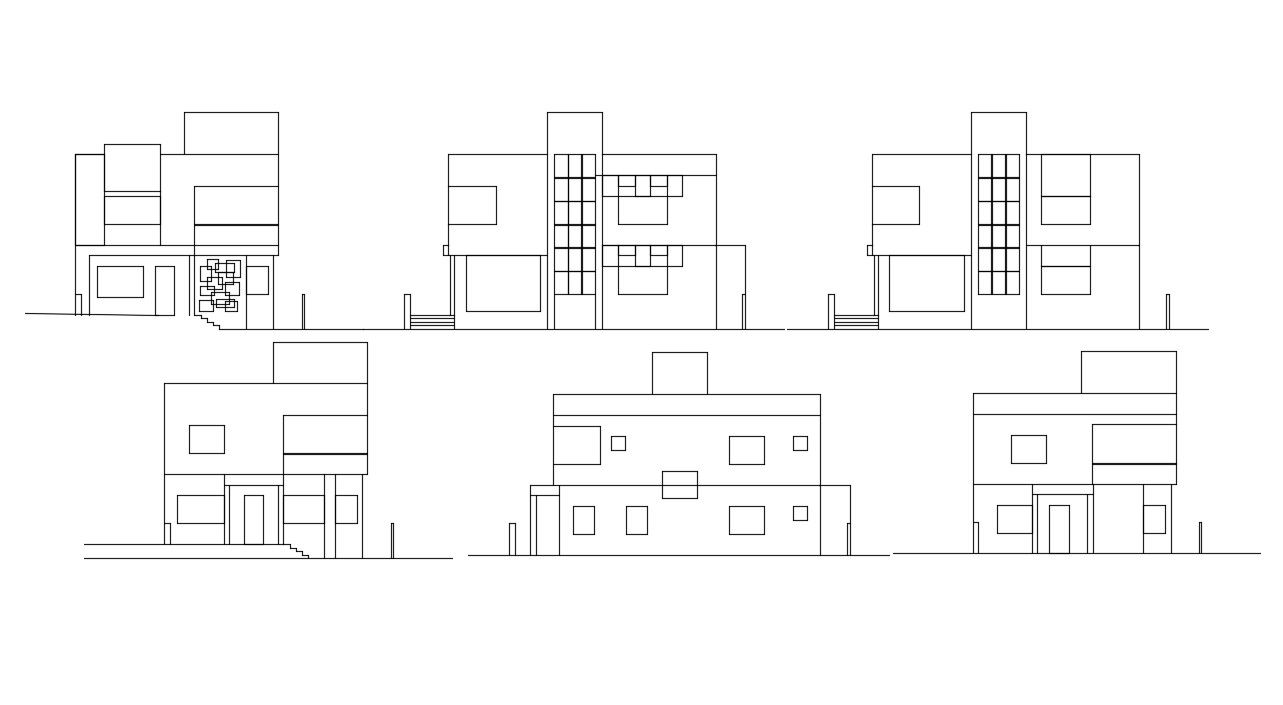 2D CAD Simple Elevation Of Residential Bungalow AutoCAD File