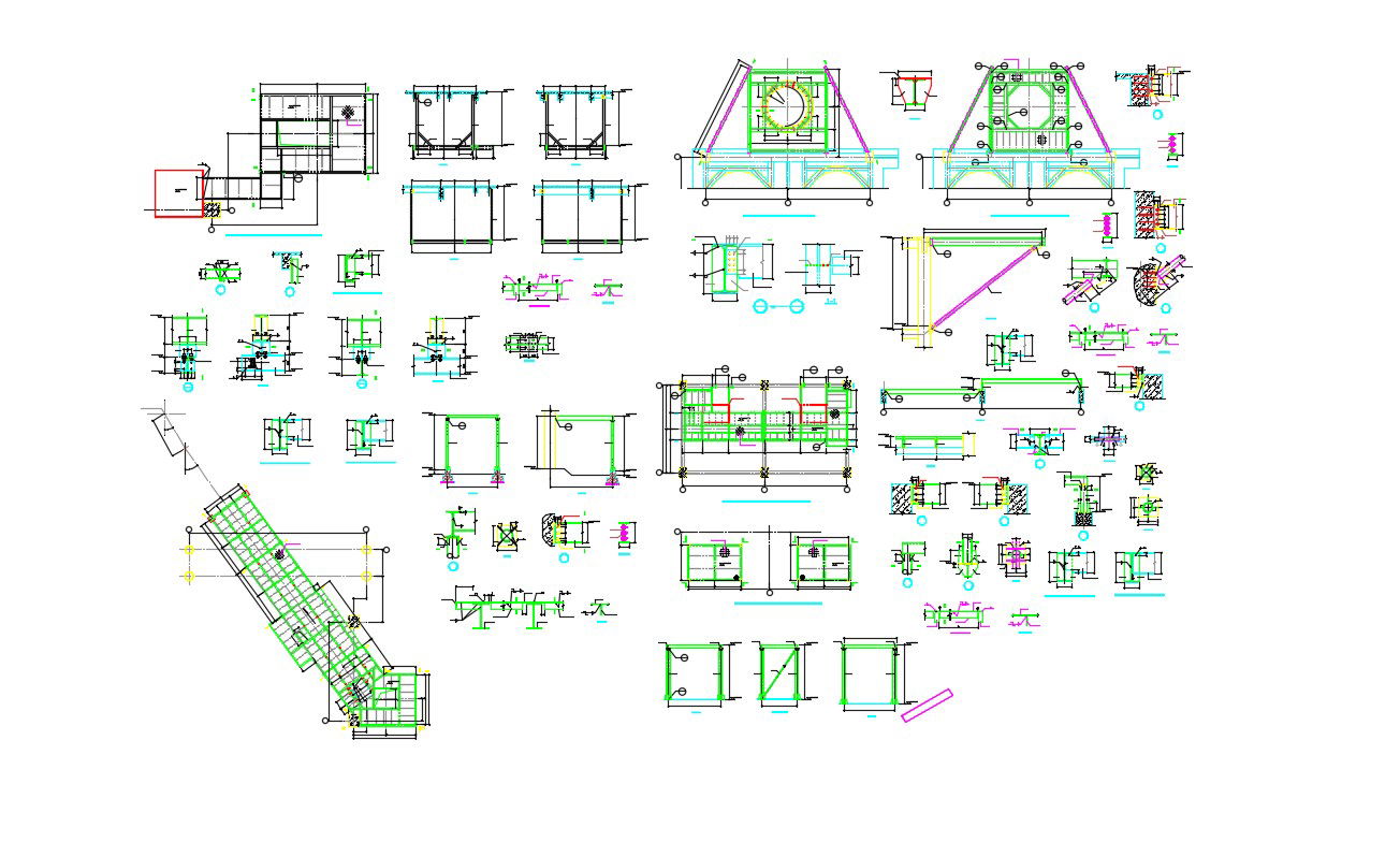 2D CAD Structure Beam Reinforcement Drawing AutoCAD File