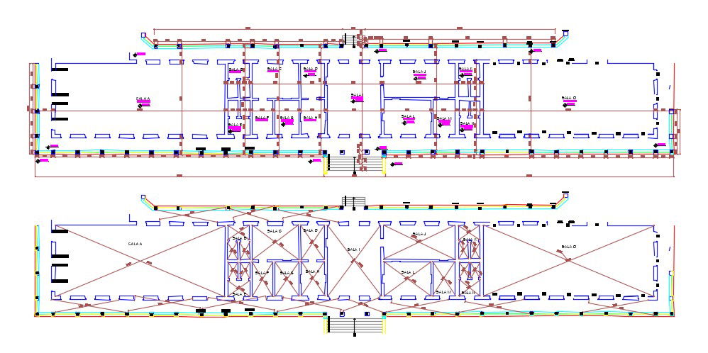 2D DWG Drawing Commercial Building Plans With Dimensions AutoCAD File