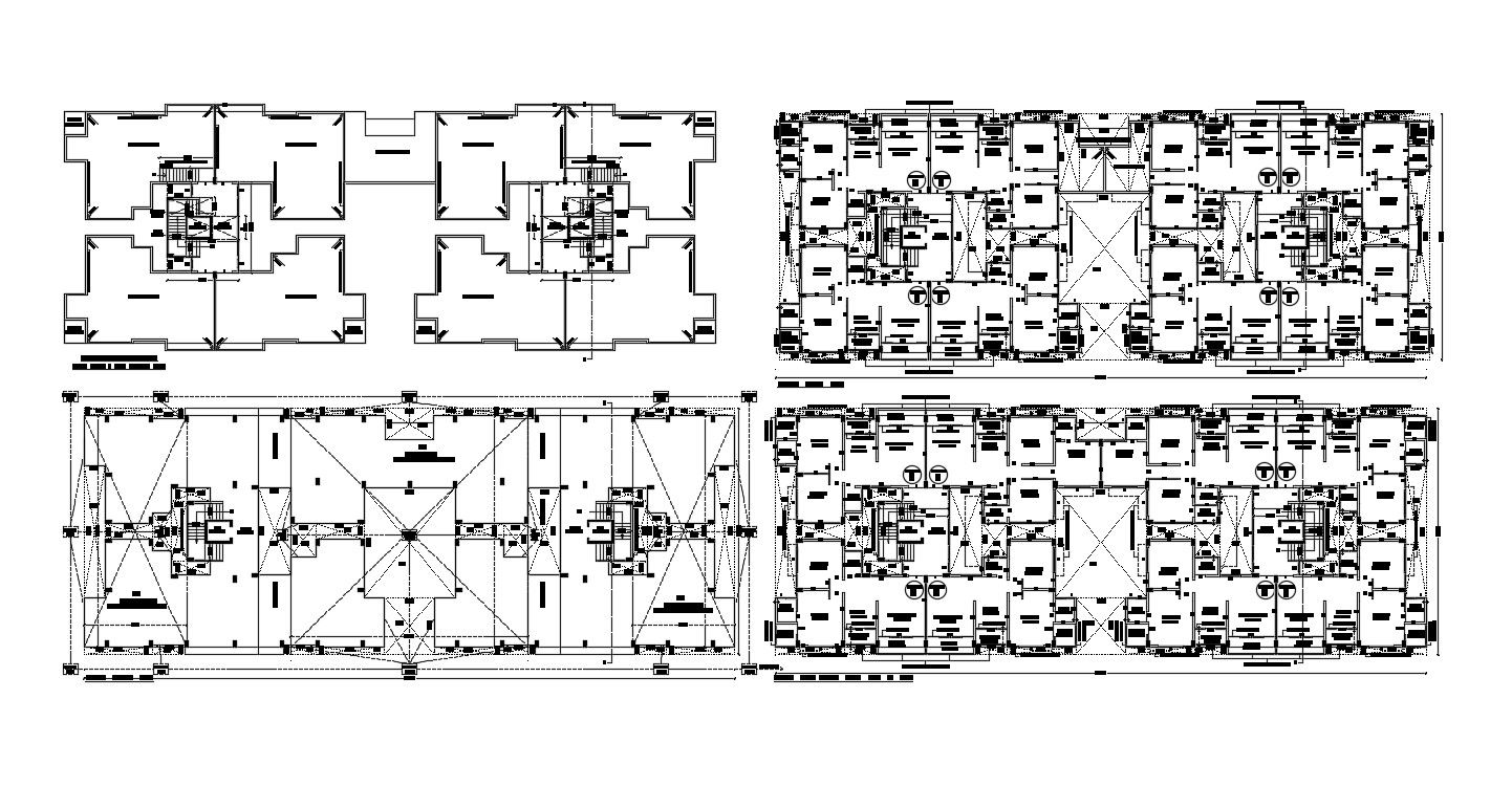 2D DWG Submission Plan of Apartment All Floors AutoCAD File