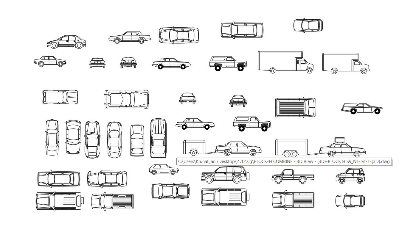 2D Drawing Car Cad Block Free Download