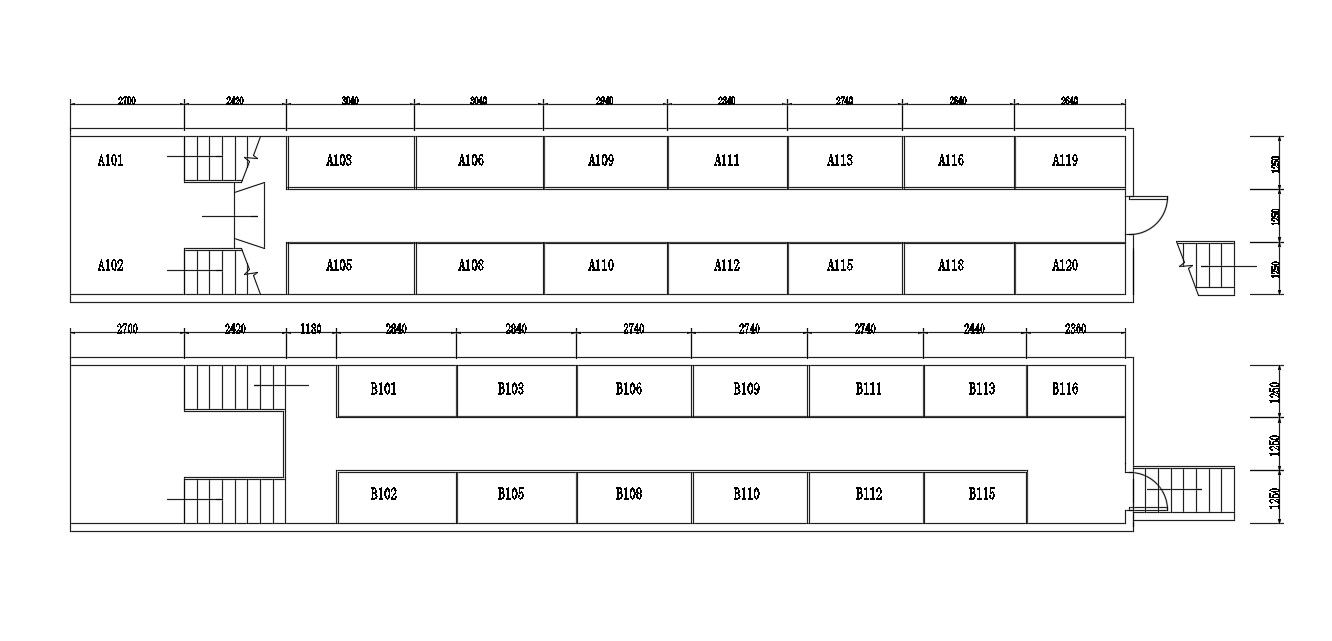 2D Drawing Of Office Building Layout Design AutoCAD File