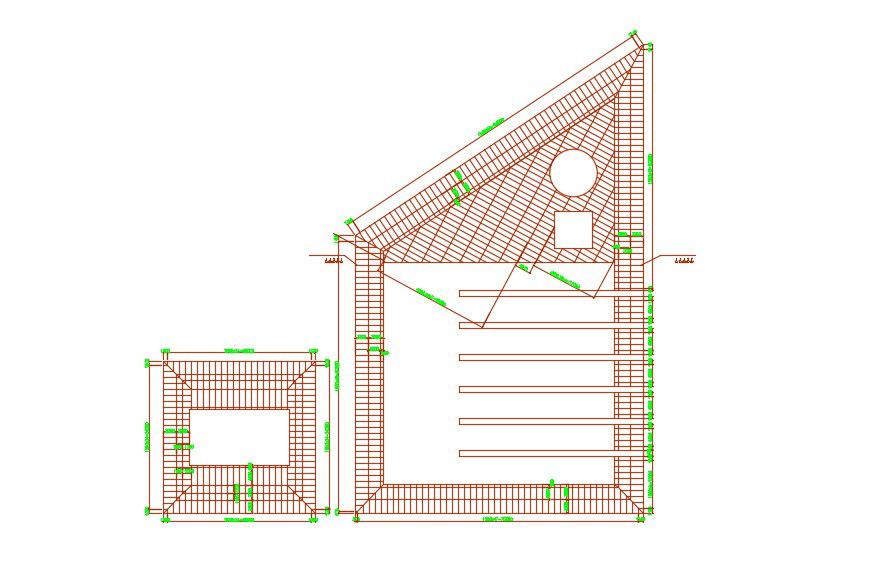 2D Drawing Of Terrace Roof Plans AutoCAD File Free