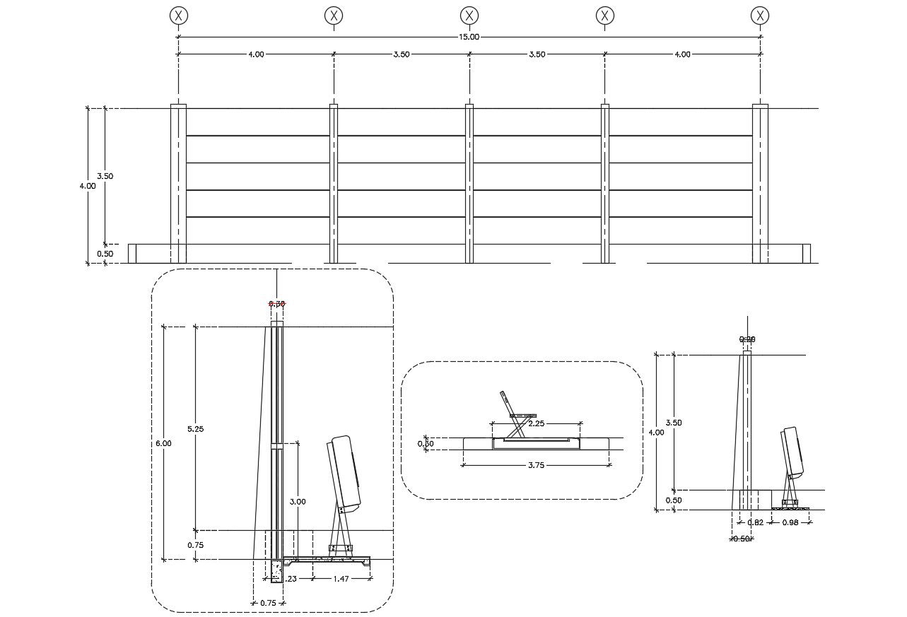 2D Drawing Pre Cast Compound Wall Design CAD DWG File