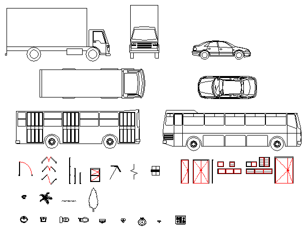 2D Dynamic vehicle transport block design drawing