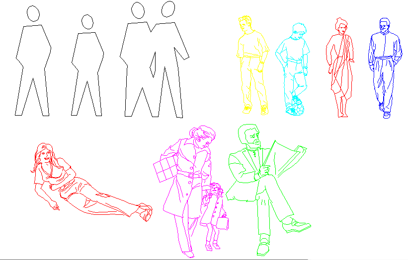 2D block of All Humans design drawing