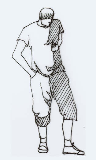 2D Acting People CAD Block Drawing for Architectural Layouts