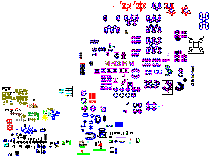 2D blocks of office furniture design