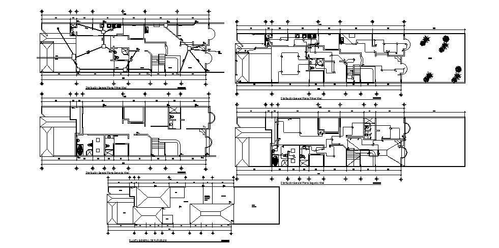 2D drawing of bungalow 29.22mtr x 6.56mtr with top view