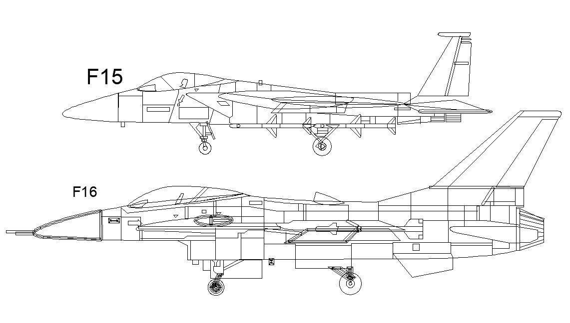 2D Aeroplane Drawing with Detailed AutoCAD Model View
