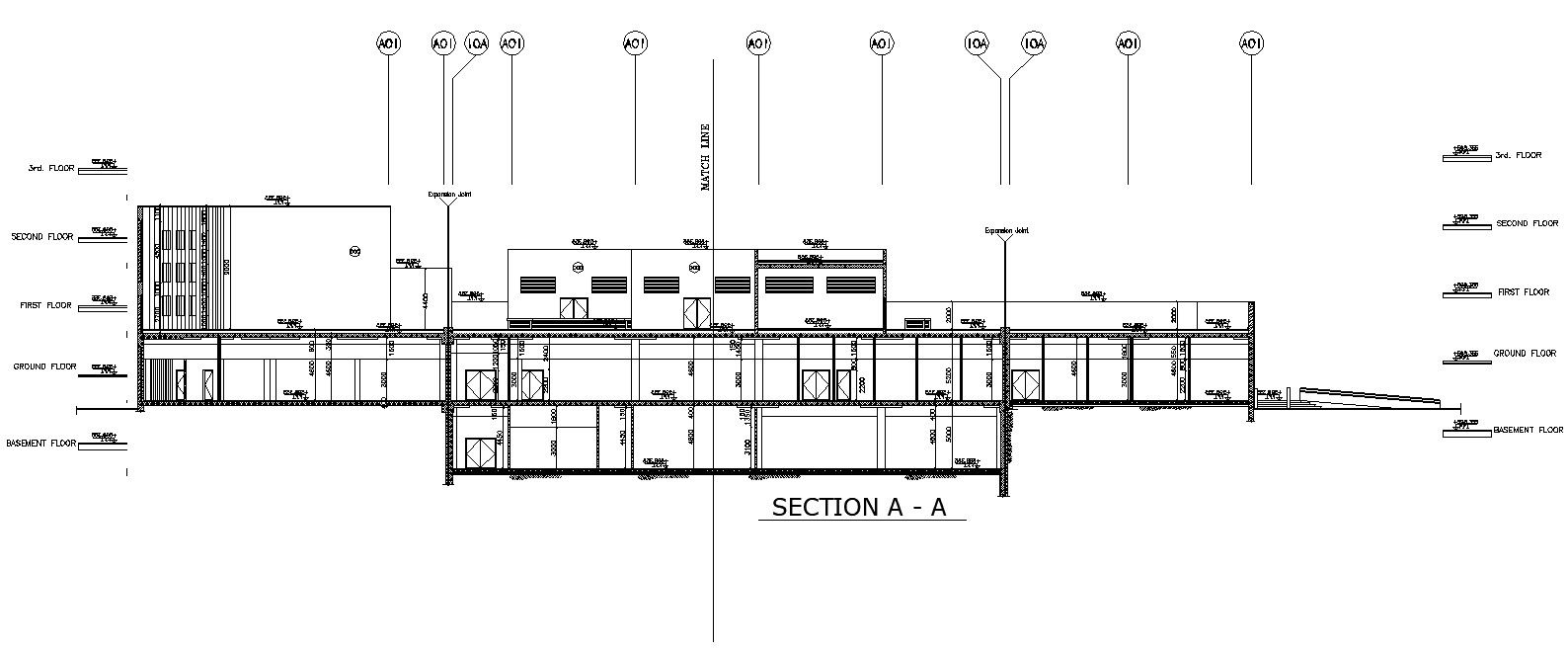 2D AutoCAD DWG Drawing file of the section details of an industrial building. Download the AutoCAD DWG file.