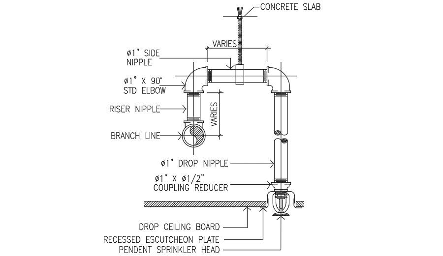 2D AutoCAD Pipe connection drawing Download now