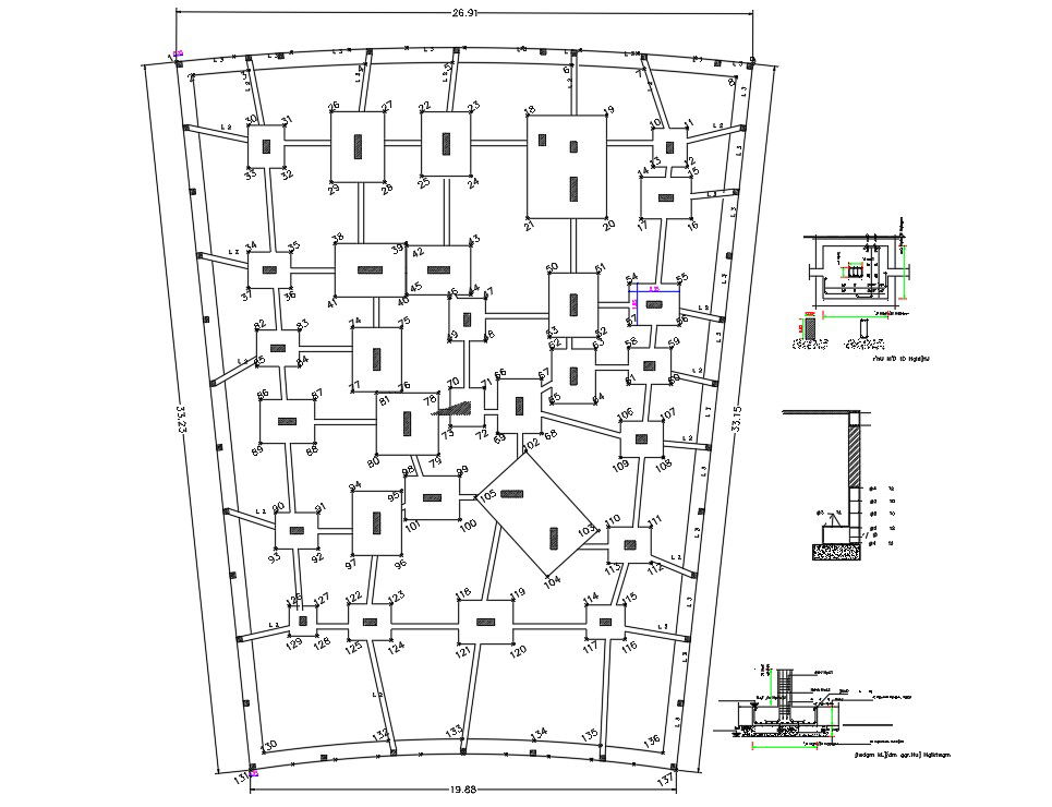 2D Autocad DWG drawing file has the Plots details. Each plot having different size. Download the Autocad DWG file.