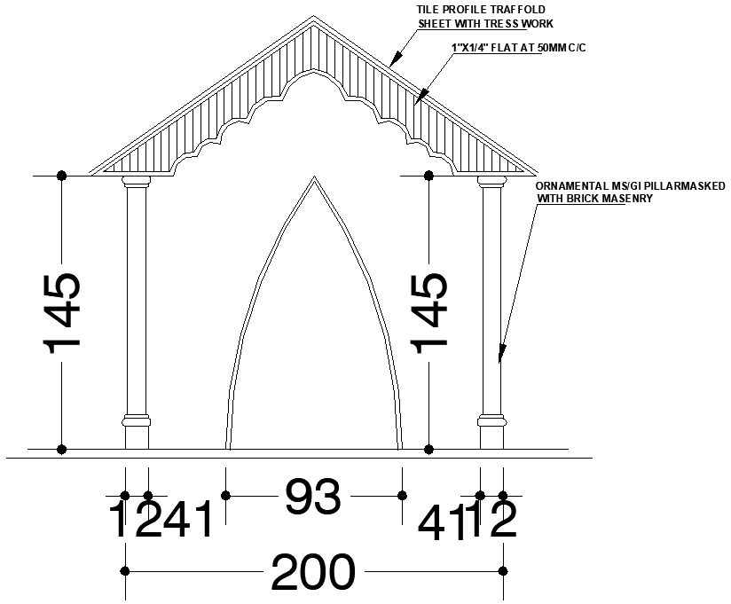2D Autocad DWG drawing file has the detail of church elevation. Download the 2D Autocad DWG drawing file.