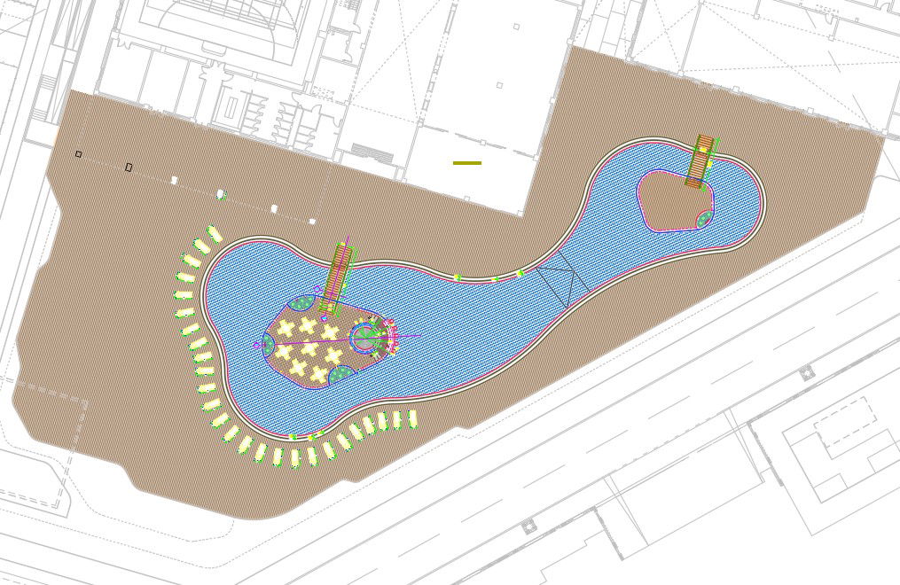2D Autocad drawing file gives the plan and sectional details of the swimming pool. Download the AutoCAD Drawing file.