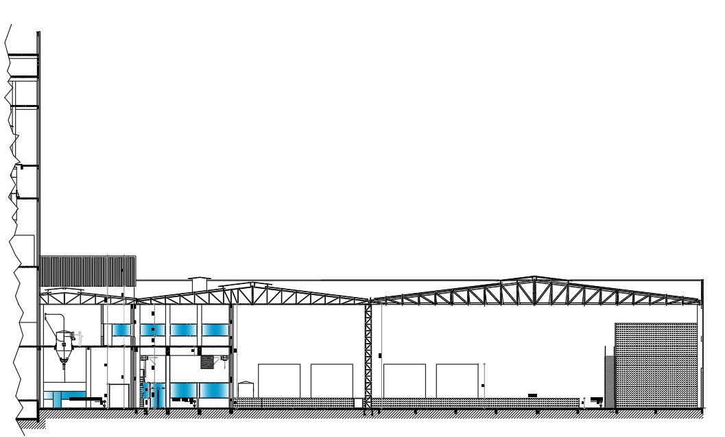 2D Autocad drawing file having the details of sectional details of the milk powder factory. Download the AutoCAD Drawing file.