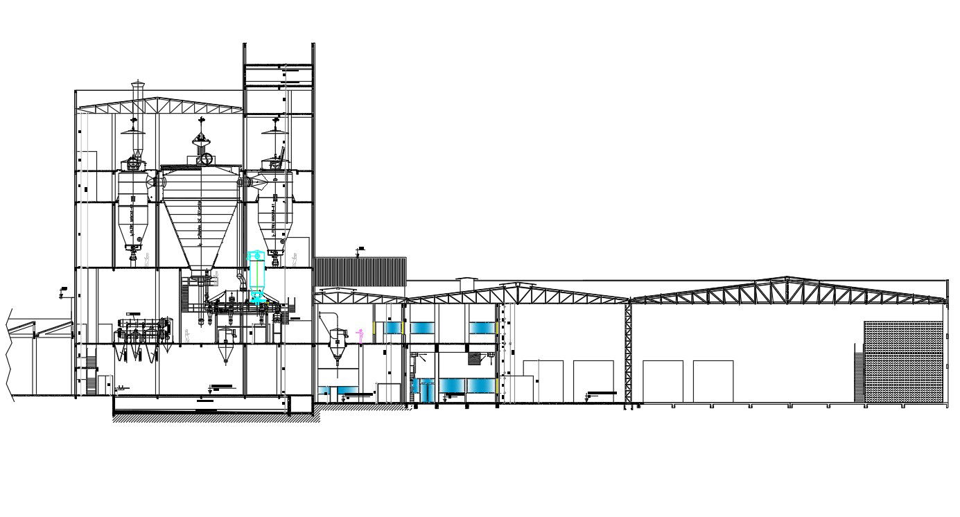 2D Autocad drawing file having the details of sectional details of the milk producing factory. Download the AutoCAD Drawing file.